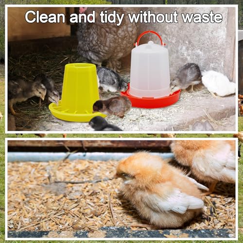 Funnymoom 12 Pack 1.5L Poultry Feeder Chick Waterer Kit Feeding and Drinker Bulk for Small Baby Chicken Duckling Goose Pigeons Quail Coop Accessories(Combination) - style: Combination