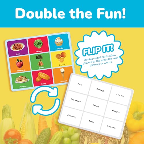 MasterPieces Kids Games - Food Bingo Game - Fun Family Entertainment for Kids and Adults - Educational, Engaging, and Perfect for Game Night, Classroom Activities, and Interactive Play for All Ages - style: Food