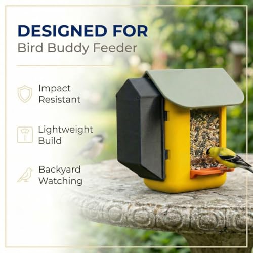 SplashNColor Seed Hopper Extender Compatible with Bird Buddy Smart Feeder – High-Capacity, Durable, Easy-to-Install Seed Extension for Longer Feeding & Less Refilling – ABS White (1 Pack)
