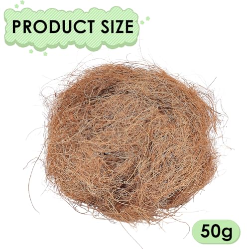 CREATCABIN 50g Coconut Fiber for Bird Nest Loose Birds Bedding Substrate Natural Bird's Nest Warming Accessories Canary Finch Parakeet Hummingbird Nesting Material Silk for Cage Gardens Tree Trunks