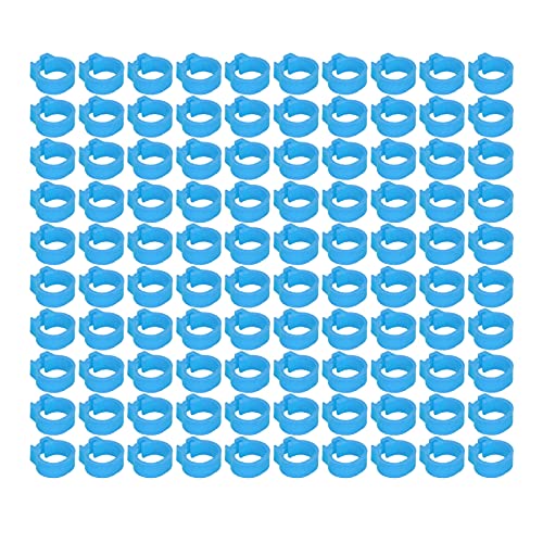 Omabeta Pigeons Foot Ring, Durable Plastic Easy-to-Install Compact Design, Identification Leg Rings, for Pigeon Identification, Light Blue, 8mm, 100 Pieces - color: Light Blue
