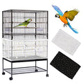 Daoeny 2Pcs Bird Cage Cover, Adjustable Bird Cage Seed Catcher, Large Soft Nylon Mesh Net with Twinkle Moon Star, Birdcage Cover Skirt Seed Guard for Parrot Parakeet Macaw Round Square Cages - color: Upgraded Sequined, size: 118 x 15.7 inch