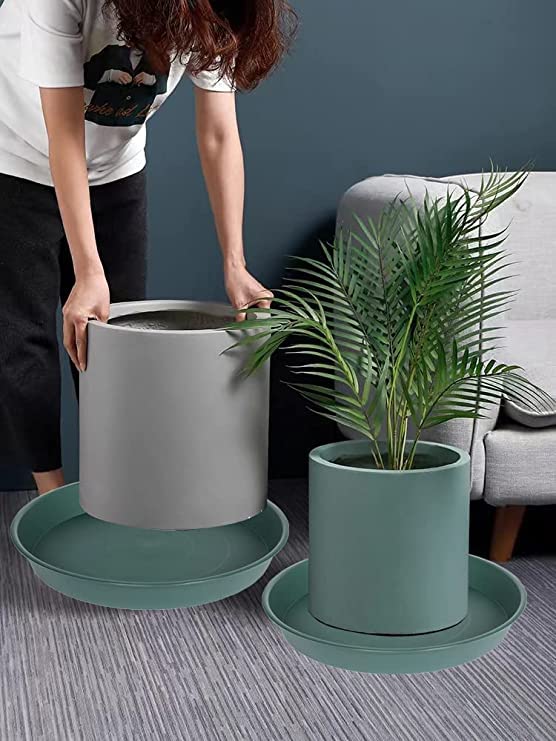 6 Pack of Bird Bath Bowl 8 inch, 8 10 12 14 16 18 20 inch Heavy Duty BirdBath Bowls only, Durable Plastic Round Large Plant Saucer Dish for Garden (8", Green) - color: Green, size: 8"