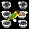 6 Pack Detachable Transparent Bowl Plastic Food Cup Convenient Hanging Seed Water Feeder for Parrot Canary Finch Small Size Bird