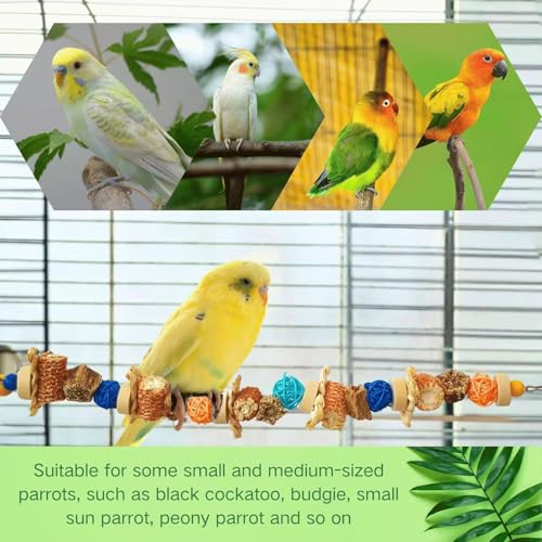 Natural Bird Rope Perches Toys, Birdcage Hanging Chew Toys | Parakeet Swing Chew Toys, Birdcage Hanging Toys, For Conure Cockatiel Budgies Lovebird Parrot