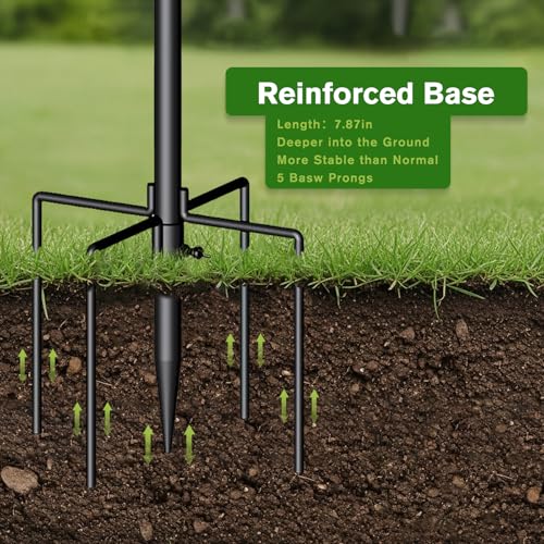 Bird Feeding Station, 90.55in 6-Hook Wild Bird Feeder Stand Pole with Water & Mesh Tray Humming Bird Feeders for Outdoors Easy Assembly for Courtyards Gardens (Black) - size: 90.55in