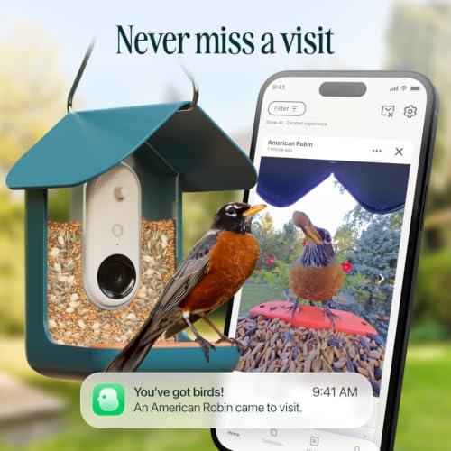 Birdbuddy Pro Smart Bird Feeder with Camera, AI Bird ID, 2K Video & Photos | 2K video quality, 5MP Photos, 1/2.7” sensor with excellent low-light performance, High Dynamic Range (HDR)