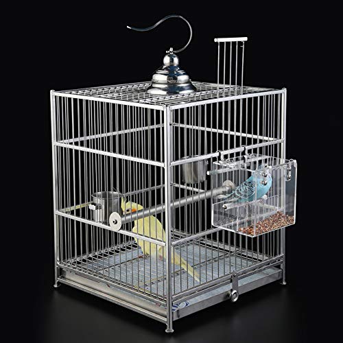 Automatic Bird Feeder No Mess Bird Cage Pet Feeder Seed Food Container for Parakeet Canary Cockatiel Parrot Finch Canary Acrylic (6.3 x 6.3 x 6.3 inch) - size: 6.3 x 6.3 x 6.3 inch