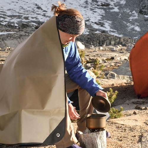 Heavy Duty Survival Blanket, Waterproof Emergency Thermal Tarp, Multipurpose Reflective Insulated All Weather Blankets for Camping Hiking, Brown - color: Brown 83''x59''