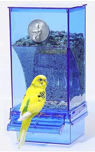 No Mess Bird Feeder,Automatic Parrot Feeder,Acrylic Food Container,Parakeet Cage Accessories for Parakeet Canary Cockatiel Finch