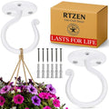 Plant Hangers Outdoor or Indoor Heavy Duty Wall Bracket Hooks | Wrought Iron Metal Hanger Indoor Hook for Hanging Plants Baskets Lanterns Bird Feeders - 2 Pack (White Ceiling Hooks 3.1") - size: 3.1 Inch, style: Ceiling Hooks - W
