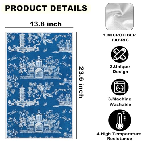 2 Pcs Traditional Artistic Kitchen Towels Decorative Hand Towels | Waffle Soft Tea Towel for Home, Bathroom, Absorbent Microfiber Dish Cloth, Housewarming Gifts for Women, Mom, Friend - color: Multi 1259