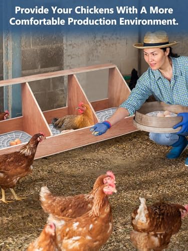 Kalolary 12 PCS Silicone Chicken Nesting Box Pads, 12"x 12" Nesting Pads for Chicken Coop Washable Nesting Box Liners for Chicken Laying Boxes Soft, Easy Clean, Gray
