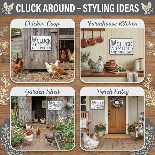 Smilelife Funny Chicken Gifts Chicken Tin Sign for Home Farm Chicken Coop Farmhouse Kitchen Garden Decor 8 X 12 Inch (3021) - color: Grey