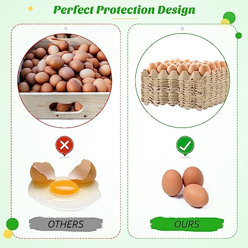 Estune 120 Pack Egg Cartons Crates 30 Cell Pulp Fiber Egg Flats Reusable Stackable Cardboard Tray for Home Storing Packing Roach Colony Soundproofing