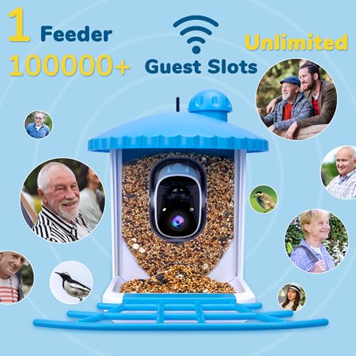 Smart Bird Feeder with Camera Solar Powered , 1080P HD AI Identify Wild Bird Feeder Camera 5000mAh, Auto Capture Bird Videos - style: G02