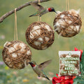 Hummingbird Nesters Bird Nesting Material Holder for Wild Birds Humming Bird House Materials Gifts for Bird Watching Nature Lovers Refillable Outdoor Bird Station (3 Balls Safe Nesting Starter Kit) - color: 3 Balls Safe Nesting Starter Kit