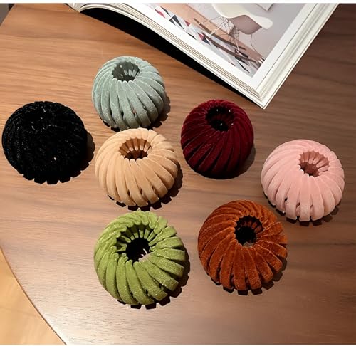 Bird Nest Magic Hair Clip, 7PCS Lazy Plate Hairpin,Velvet Expandable Bun Fixed Hair Claw Vintage Retractable Ponytail Holder Hairpin Buckles for Women and Girls