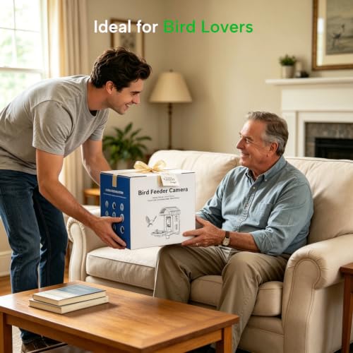 Smart Bird Feeder with Camera Solar Powered, AI Species Identification, 2K HD Video, Instant Arrival Alerts, Weatherproof Design for Outdoor, Best Gift for Bird Lovers(Green) - color: Green