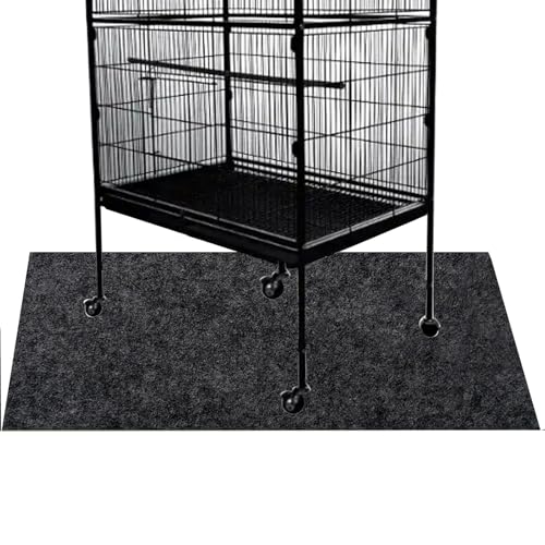 Large Bird Cage Floor Mat, 36x48 Inch Waterproof Under Pet Cage Liner Mat for Kennel Training, Reptile Aquariums, Non-Slip Felt Mat to Protect Floors