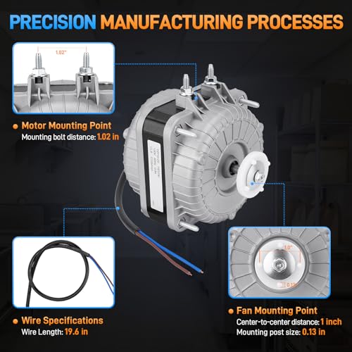 YZF10-20 Fan Motor AC 120V 10/55W 60HZ 1550rpm Shaded Pole Condenser Motor | Compatible with Atosa Avantco Refrigeration Equipment Freezer Radiator Evaporator, Small Ventilation Equipment