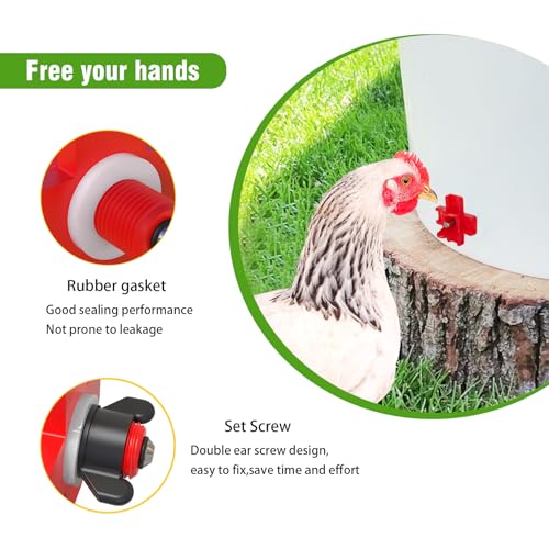 Horizontal Water Nipples Automatic Poultry Nipples for Chicken Waterer Kit Drinker with Drill Bit (20)