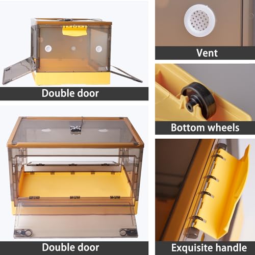 Puppy Incubator with Heating and Fan, Ideal Incubator for Puppies and Kittens with Puppy Heating Bed Mat, Ensures Good Ventilation and Temperature Control for Newborn Pets (86L)