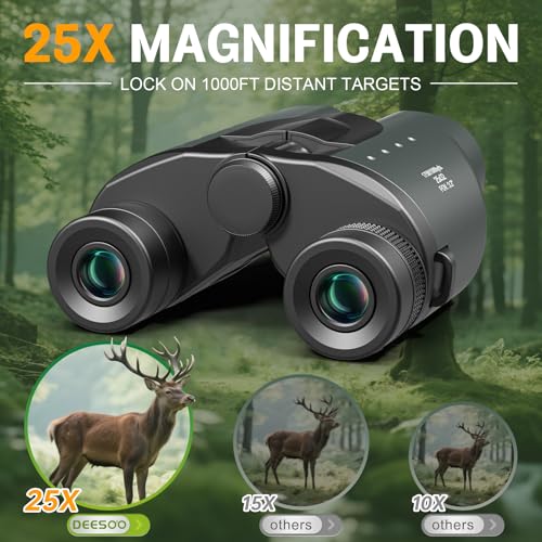 25x32 Compact Bird Watching Binoculars, High Powered for Adults Kids | BAK4 FMC Optics for Cruise Ship, Low Light for Camping Hiking, Eyeglass Friendly for Men Women, Small Size for Travel