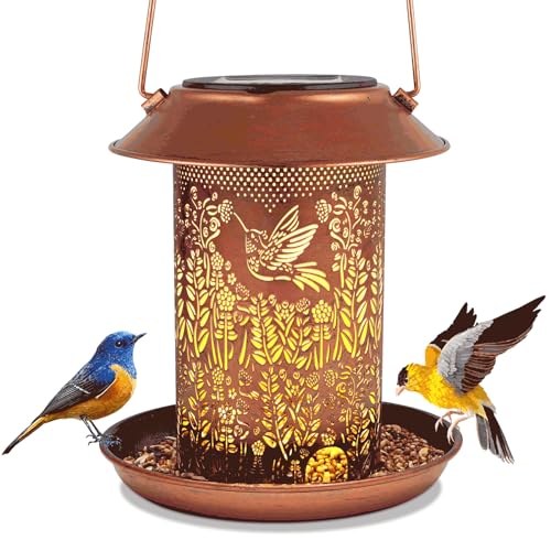 Bird Feeders for Outdoors Hummingbird Garden Decor Mothers Day Birthdays Gifts for Women Mom Grandma Solar Lanterns Outdoor Waterproof Metal Solar Decoration OutsideLED Lanterns for Yard, Patio Deals | Garden Decor Birthdays Gifts for Women Mom Grandma Me