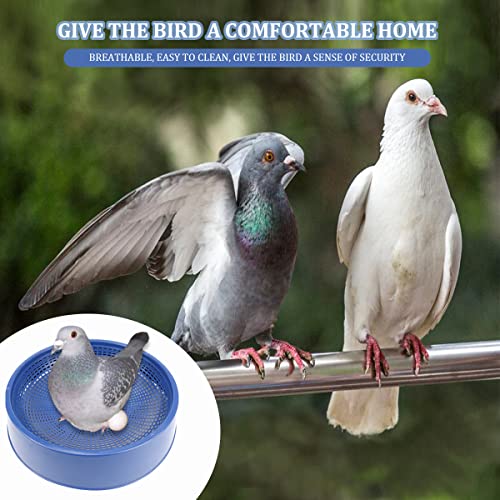 10 Pcs Plastic Pigeon Nest Bird Nest Bowls Pigeon Nest Bowl Breeding Hatching Nest for Pigeons Quails Breeding Hatching (Blue)