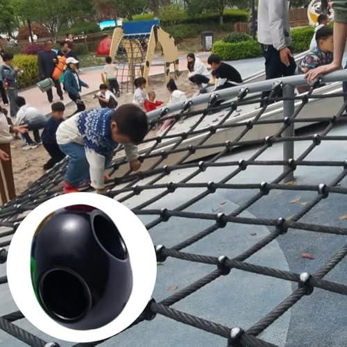 10 Pcs Net 12mm Plastic Connector Net Buckle Rope Ladder Climbing Net Cross-Type Connectors Nynon Rope Net Accessories Suitable for Kids Outdoor Swing Jungle Gym Bird Climbing Rope Ladder - color: Black