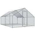 TOLEAD Large Metal Chicken Coop Upgrade Tri-Supporting Wire Mesh Chicken Run,Chicken Pen Walk in with Water-Resident and Anti-UV Cover,Duck Rabbit House Outdoor (Spire Roof 10’ W x 13’ L x 6.5’ H) - size: 156.2"L x 108.0"W x 78.0"H