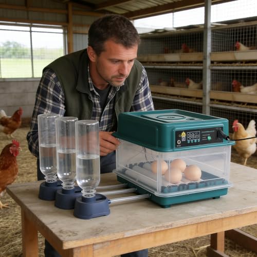 12 Eggs Incubators for Hatching with Auto Turning and Humidity Display | Temperature Monitoring，Adjustable rollers，Suitable for a variety of poultry eggs，Automatic Egg Turner