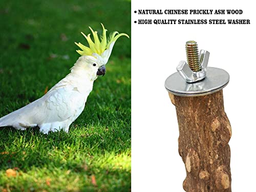 Large Natural Pepper Wood Parrot Stand Branch, Wooden Perch for Parakeet Cockatiels Conures Lovebirds Budgies, Birdcage Accessories 15.66.7 Inches