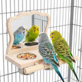 Natural Wood Bird Perch, Parrot Cage Accessories, Suitable for Parakeets, Cockatiels, Lovebirds, Tool-Free Adjustable Bird Cage Supplies & Bird Toys - size: 2