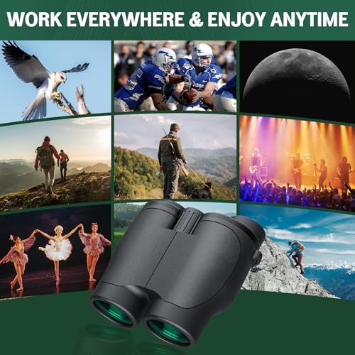 Aurosports 16x32 Binoculars for Adults and Kids - 16x High Power Binoculars for Detail Observation - Low Light Vision Easy Focus Compact Binocular for Bird Watching Hunting Travel Gifts for Men - size: 16x32