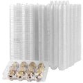 MANCHAP 150 Pack 12 Grids Plastic Quail Egg Carton Bulk, Clear Holders, Small Trays Stackable Storage Dispenser Case for Pigeon Eggs