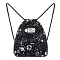 Van Caro Drawstring Backpack String Bag Sackpack Cinch Daypack Fashion Shoulder Bags - color: 7005 Black
