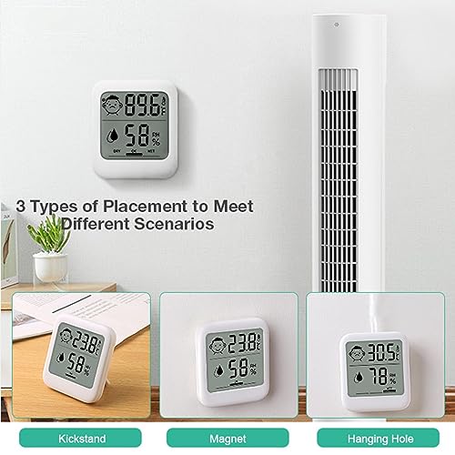 HATUSOKU Pack of 2 Digital Thermometer and Hygrometer with Comfort Face Display, Hygrometer, Stand, Magnet, Hanging, Simple, Infectious Disease Prevention, Heat Stroke Prevention