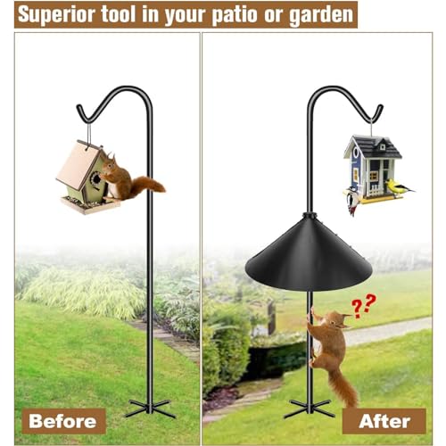 Squirrel Baffle for Bird Feeder Pole, Outside Pole Mount Bird House Guard for Outdoor Shepherds Hook, PVC Prevents Stealing Squirrel Baffle for Feeder