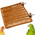 Title: Bird Perch Platform Small Animals Perch Stand Rectangle Breathable Cage Accessory for Cockatiel Parrot (Brown)