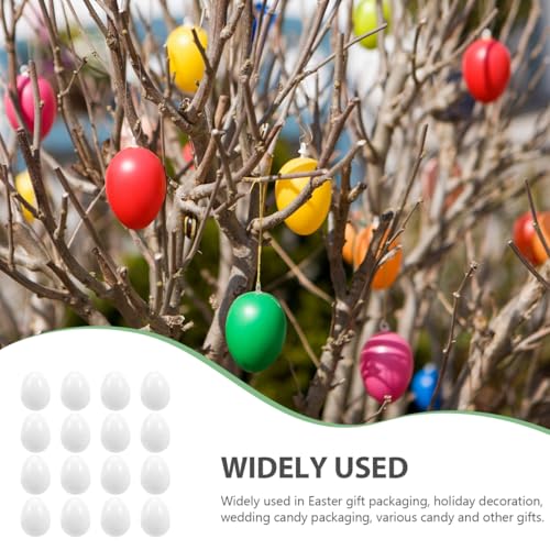 Luxshiny 16Pcs White Plastic Easter Eggs Empty Fillable DIY Simulated Egg Decoration for Candy Packaging Easter Basket Stuffers Party Favors