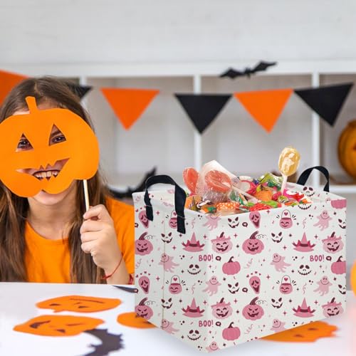 Rectangular Halloween Basket,Trick or Treat Basket for Boys and Girls,Waterproof collapsible storage box,Halloween Decor,Gift box(Ghost Face Halloween) - color: Ghost Face Halloween