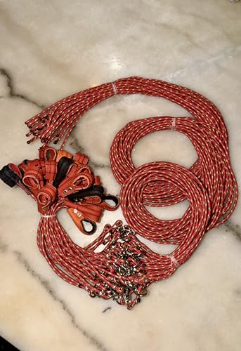 Adjustable Poultry Tie Cords for Gallos, White Rope with Leather Loops, 5 Pack Set