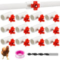 Enhon 12 Pack Chicken Water Nipples, DIY Auto Watering System 1/2" PVC Tee | Horizontal Side Mount Poultry Water Nipple Waterer Drinker and for Ducks Quail and Other Poultry