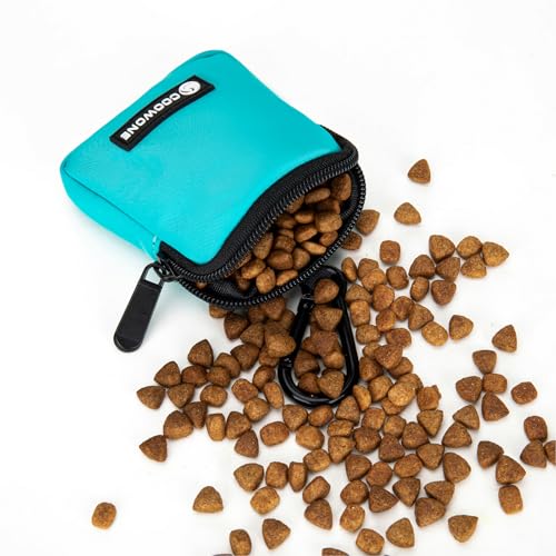Dog Treat Pouch Pocket Sized Pet Puppy Training Pouch for Dog Training Behavior Aids, Waterproof Nylon Fabric Dog Poop Bag Holder, Hands Free Dog Walking Bag with Metal Carabiner(Lake Green) - color: Lake Green