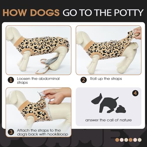Dog Surgery Recovery Suit, Soft Breathable Neuter Suit for Male Dogs | Post Neuter Surgery Suit, Alternative to Cone of Shame, Wound Care for Dogs, Anti-lick Dog Recovery Suit Brown Leopard XS - color: Brown Leopard, size: Xs(back:8.3-11.4in,wt:4-7lbs)