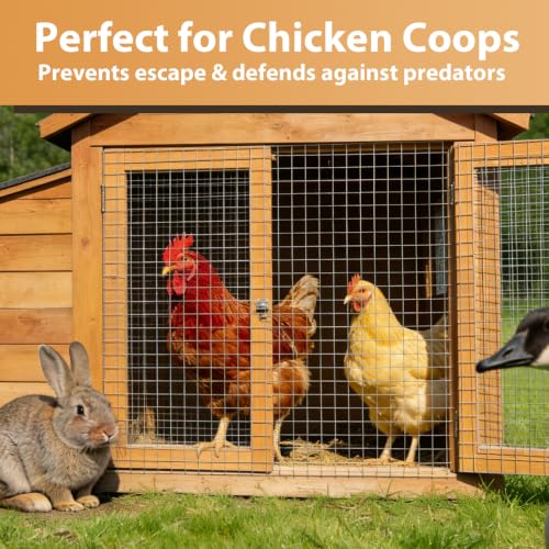 Hardware Cloth 48" x 100ft 1/2" Mesh, Chicken Wire Fencing 19 Gauge, Galvanized Rust-Resistant, Poultry Animal Netting for Chicken Coops, Protective Barriers, Garden Fencing (Gloves Included) - size: 1/2" 48" x 100ft 16Ga
