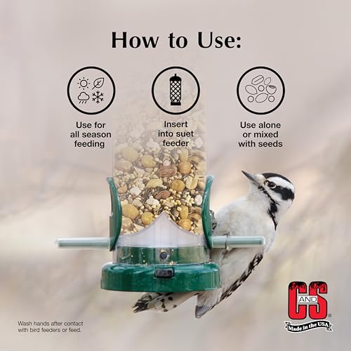 C&S Peanut Suet Nuggets, Outdoor Wild Bird Food for Nuthatches, Woodpeckers and Chickadees, 27 Ounces - size: 1.69 Pound (Pack of 1)