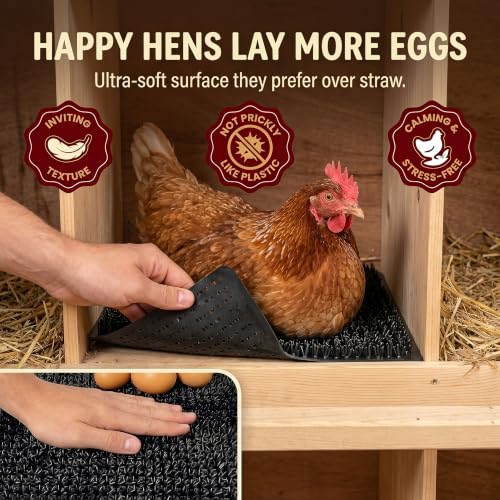 6 Pack Ultra Soft Washable Chicken Nesting Pads for Chicken Coop — Premium Food Grade Mats — 100% BPA Free — Durable & Easy to Clean Reusable Nesting Pads - size: 6 Pack